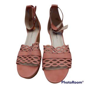 Isaac Mizrahi Salmon Pink Wedge Sandals - Size 8-1/2M